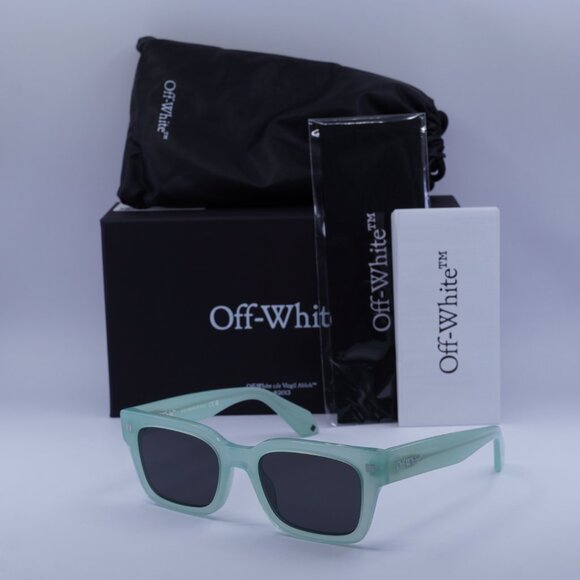 Off-White OERI108 MIDLAND 5307 Sunglasses Sage Square Frame, Dark Grey Lenses